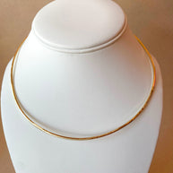 Plain Flat Golden Shiny Chain Style Necklace