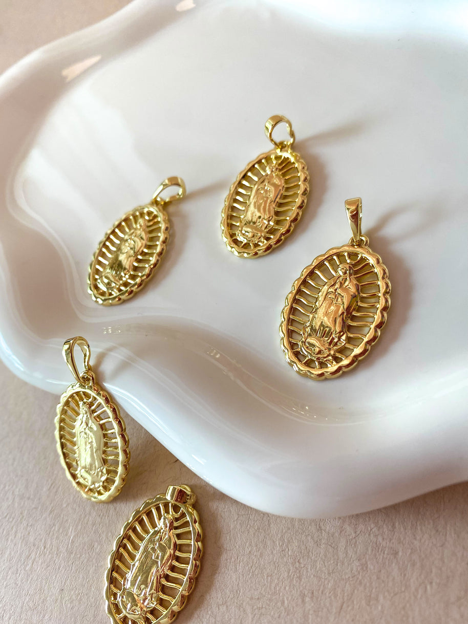 Big Guadalupe Medal Golden Charm