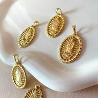 Big Guadalupe Medal Golden Charm