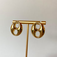 Golden Steel Big Coffee Grain Earrings