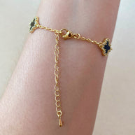 Black and White Crystal Clovers Bracelet
