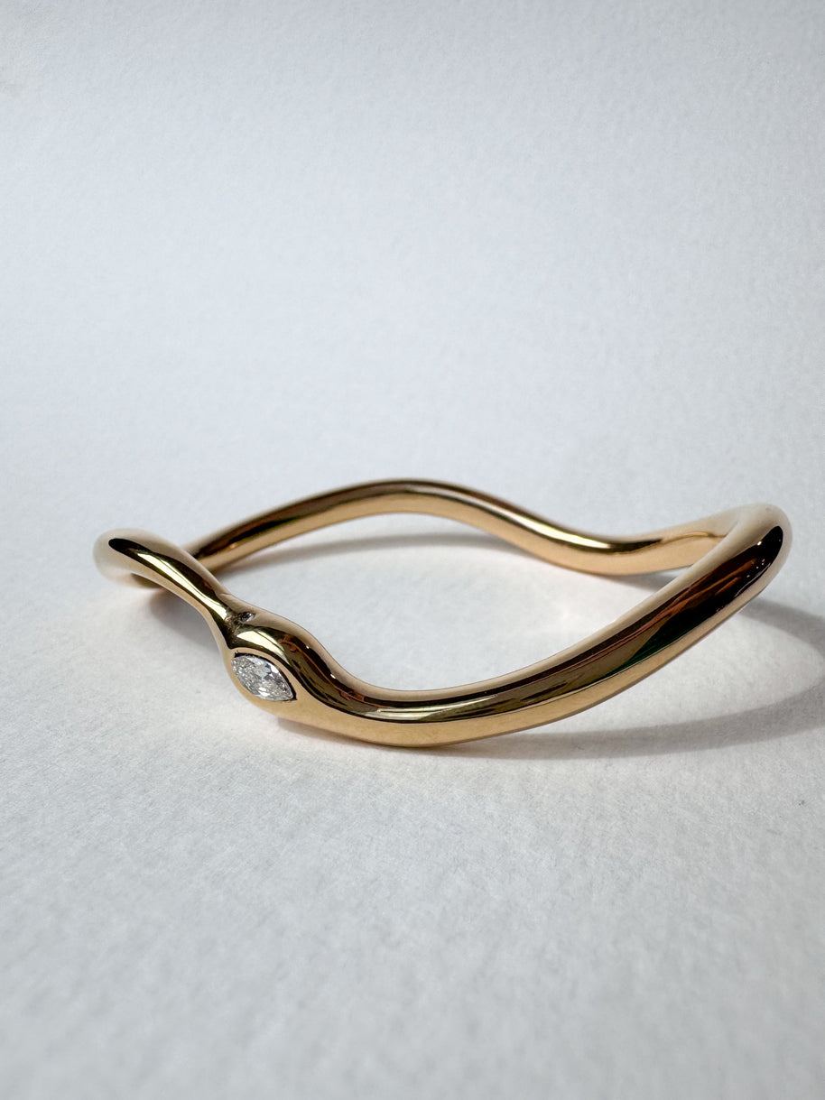 Golden Steel Wavy Shape Bracelet