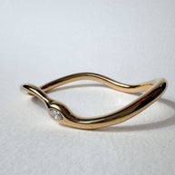 Golden Steel Wavy Shape Bracelet
