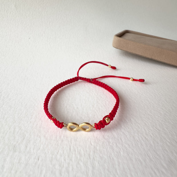 Infinity 18K Gold Red String Bracelet