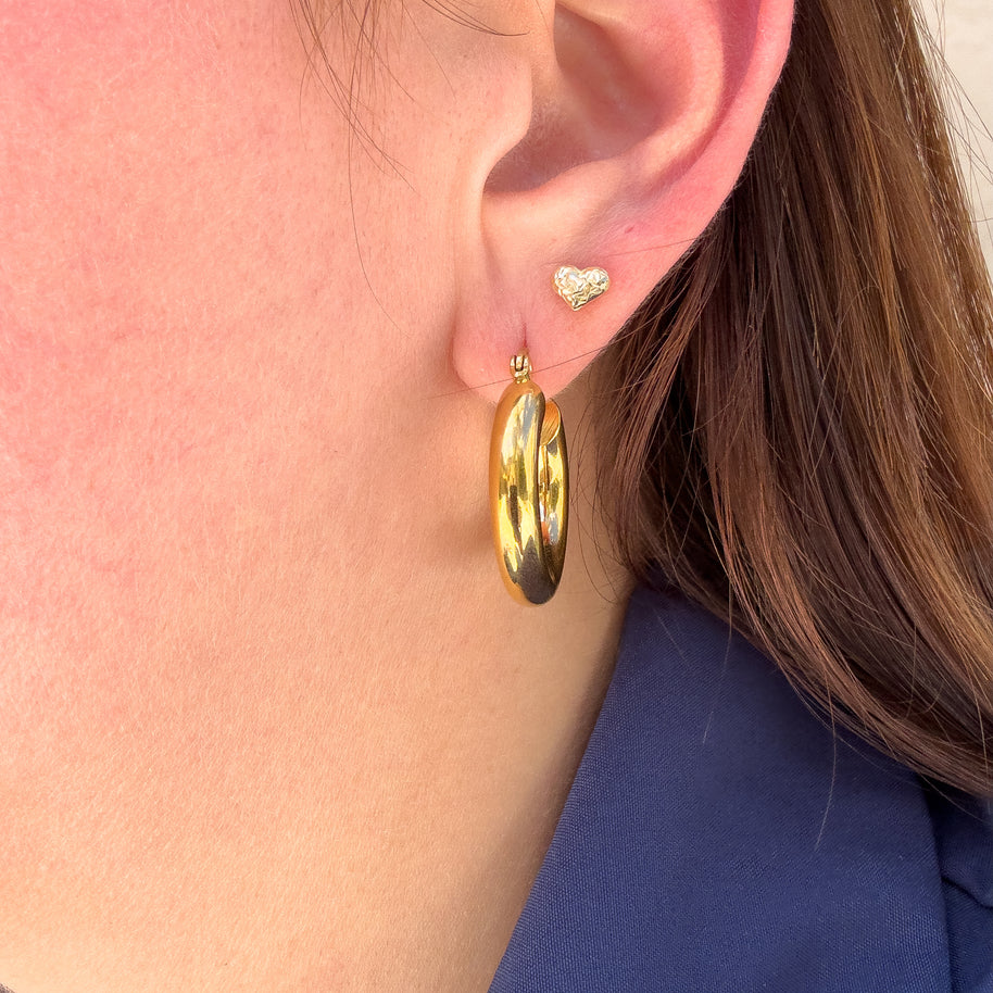 Classic Gold Steel Thick Hoops