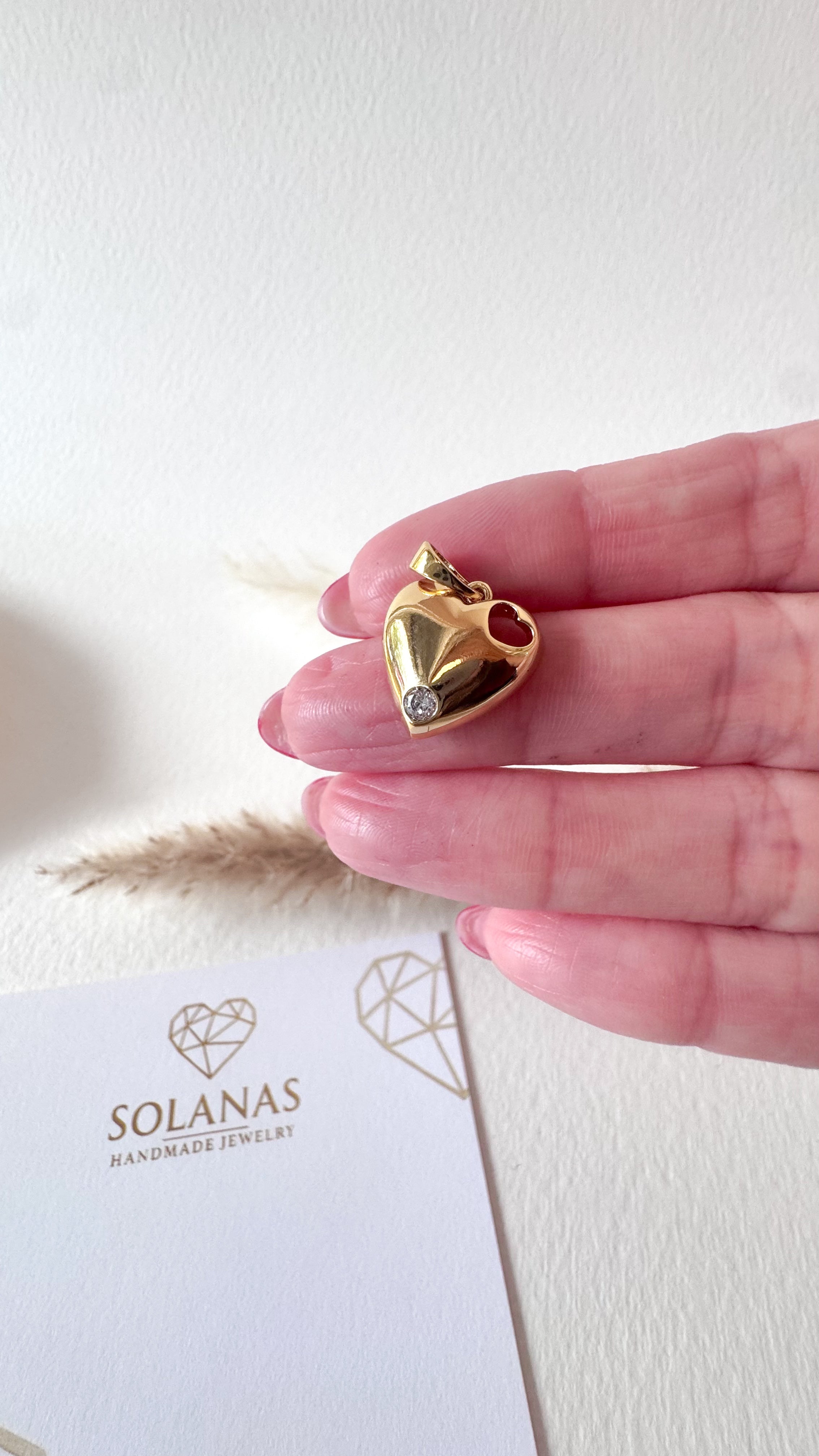 Little Golden Heart Silhouette Charm