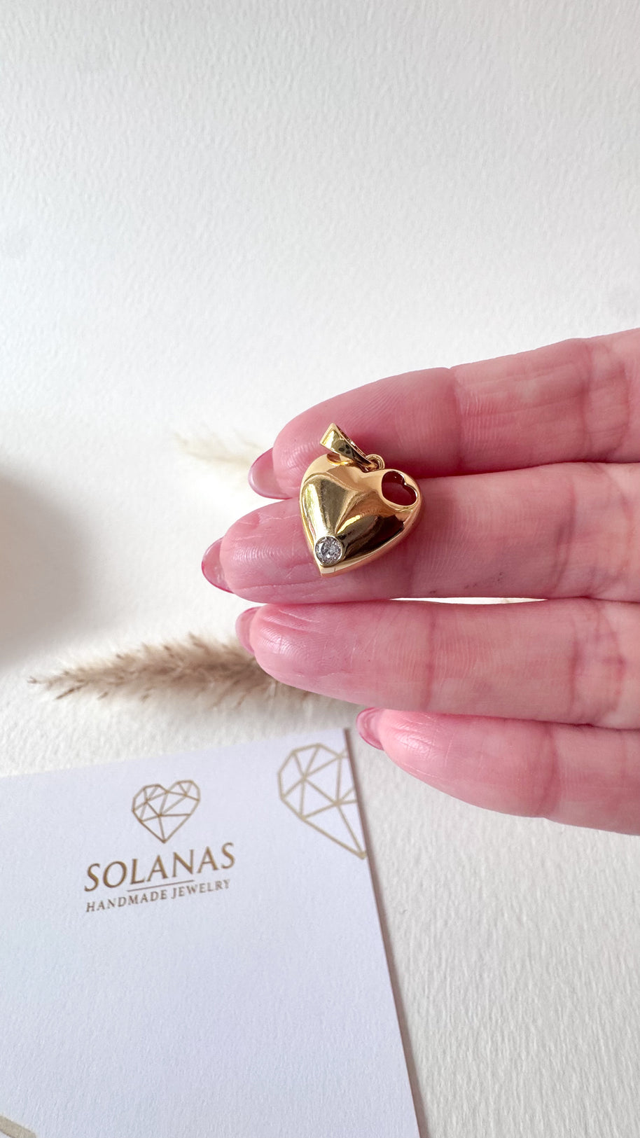 Little Golden Heart Silhouette Charm