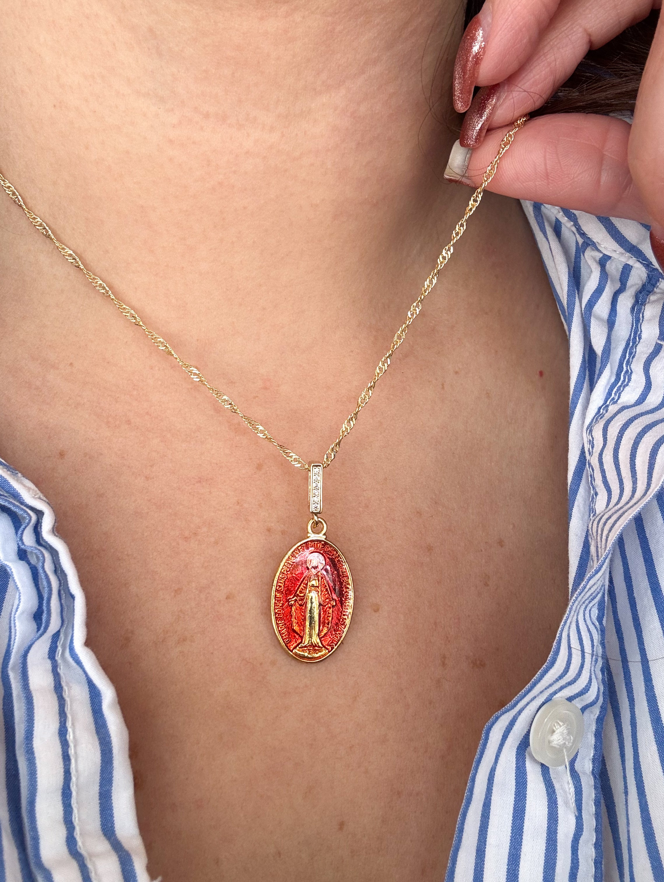 Red Virgin Medal Necklace