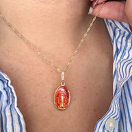 Red Virgin Medal Necklace