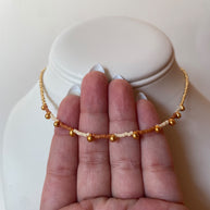 Variety of Multicolor Miyuki, Golden Beads and Pearls Choker Necklace