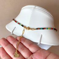 Multicolor Beads Crystal and Pearls Necklace