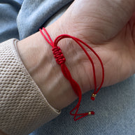 Red and Golden Heart Miyuki Adjustable Bracelet