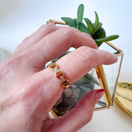 Gold and Shiny Links Style Steel Ring