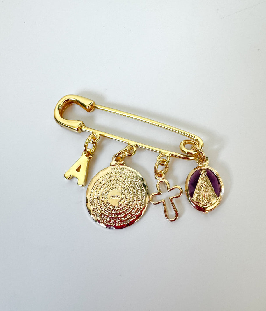 Broche para Bebe Inicial Dijes Religiosos