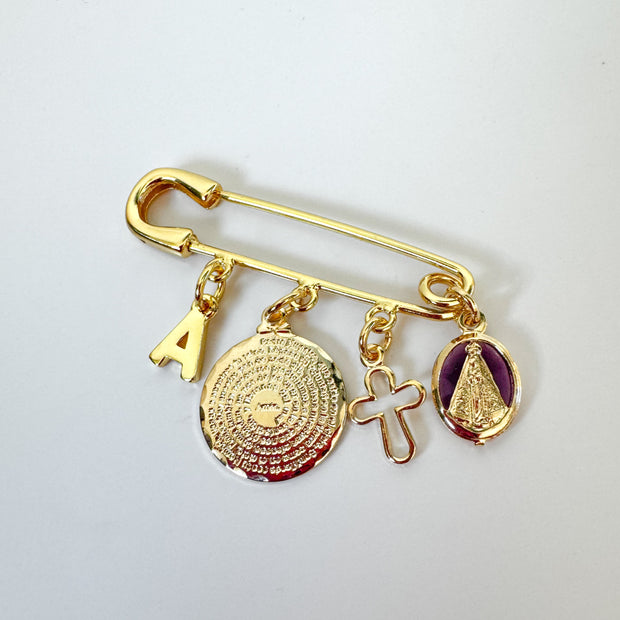 Broche para Bebe Inicial Dijes Religiosos
