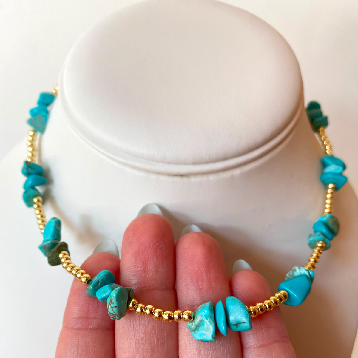 Turquoise & Tiger Eye Stones Beads Necklaces