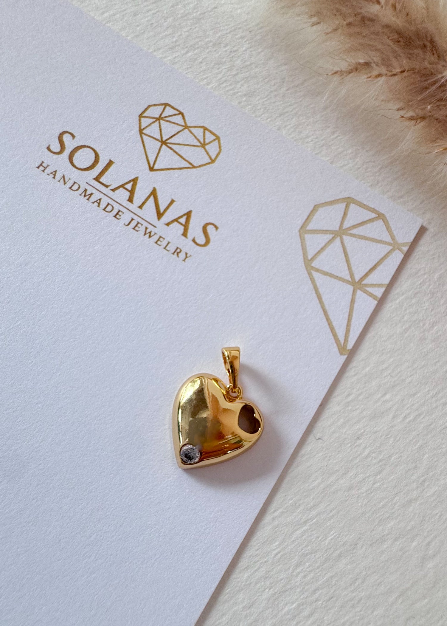 Little Golden Heart Silhouette Charm