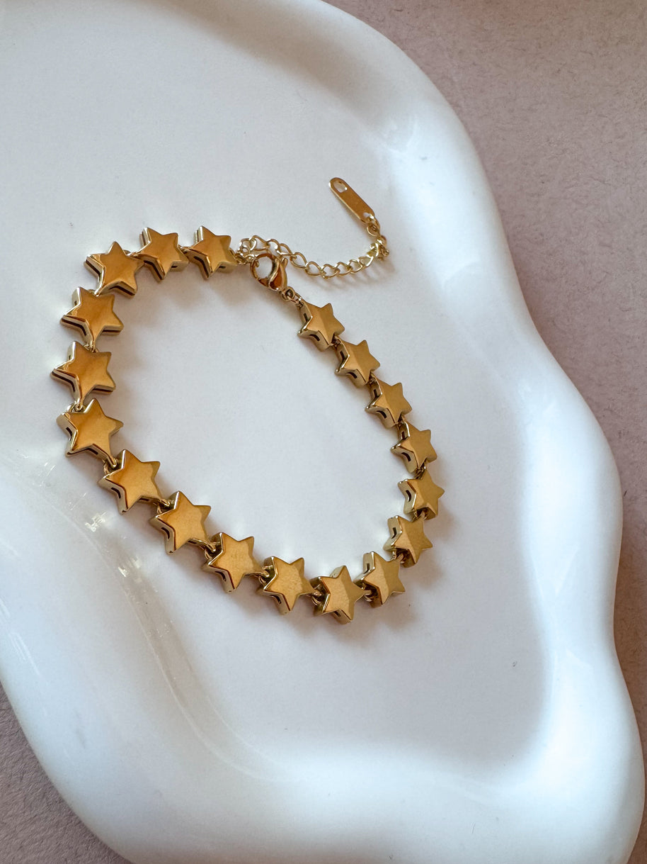 Golden Steel Stars ⭐️ Pattern Bracelet