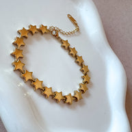 Golden Steel Stars ⭐️ Pattern Bracelet