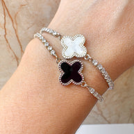 Brazaletes Ajustables Silver Clovers