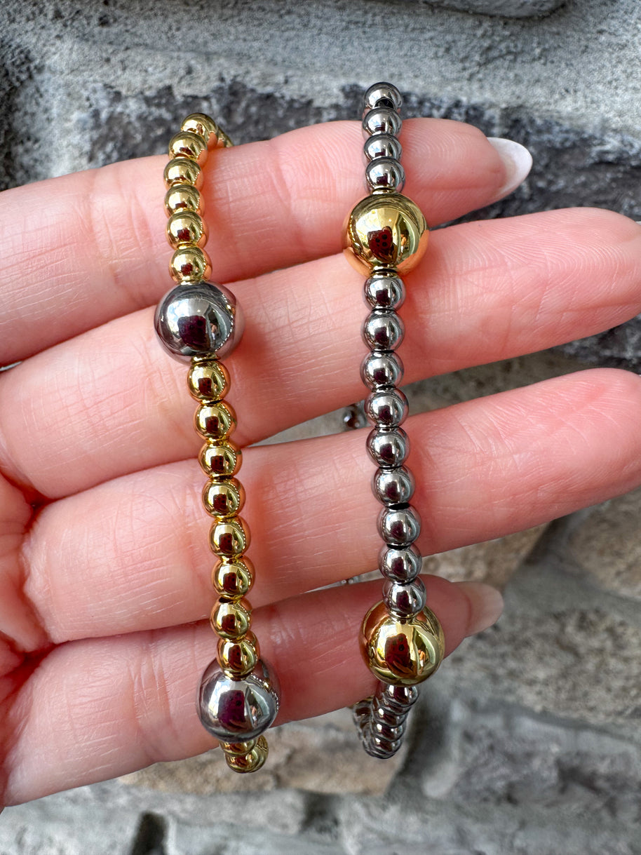 Pulseras Elásticas Balines Only Gold & Silver