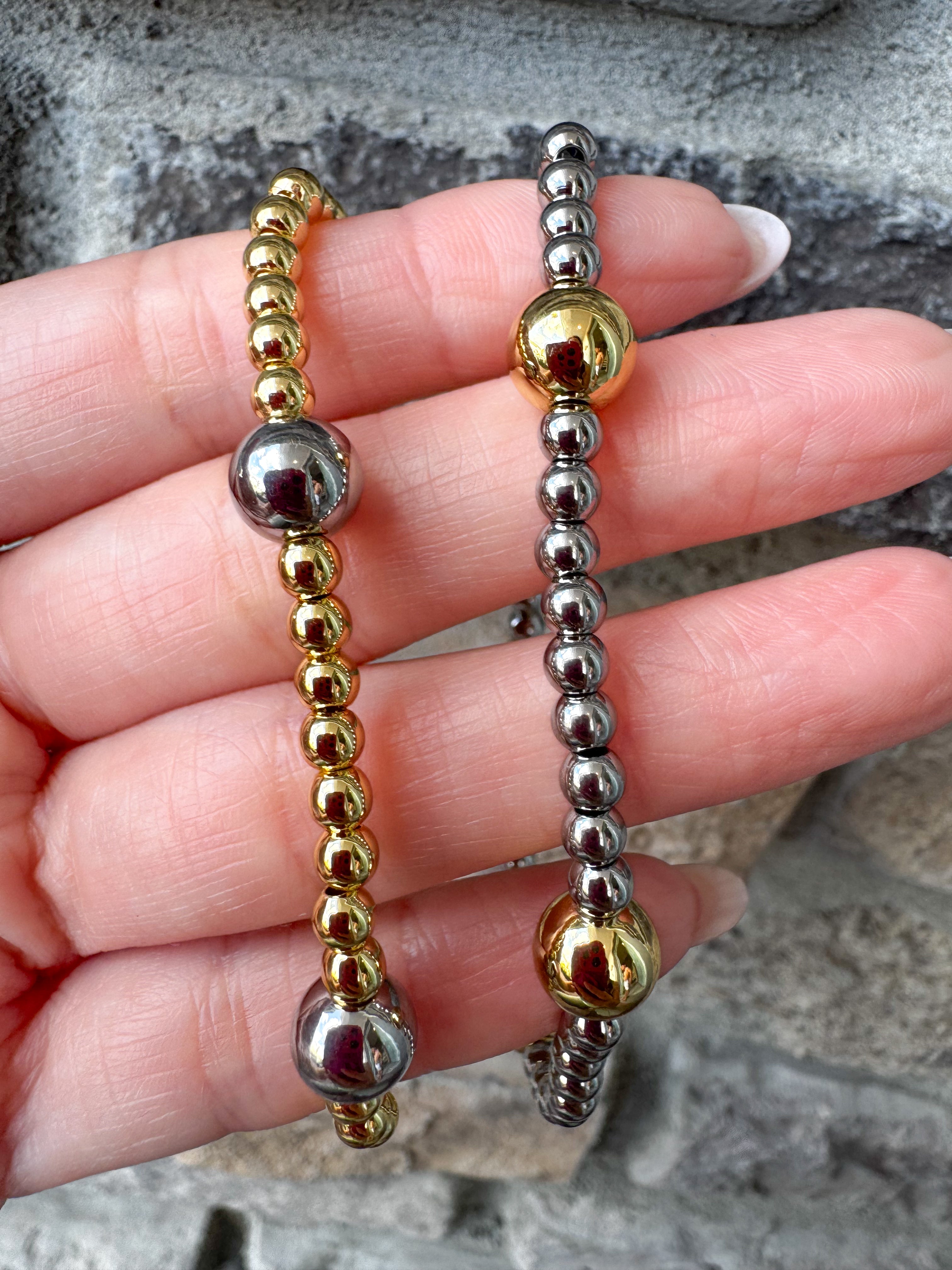 Pulseras Elásticas Balines Only Gold & Silver