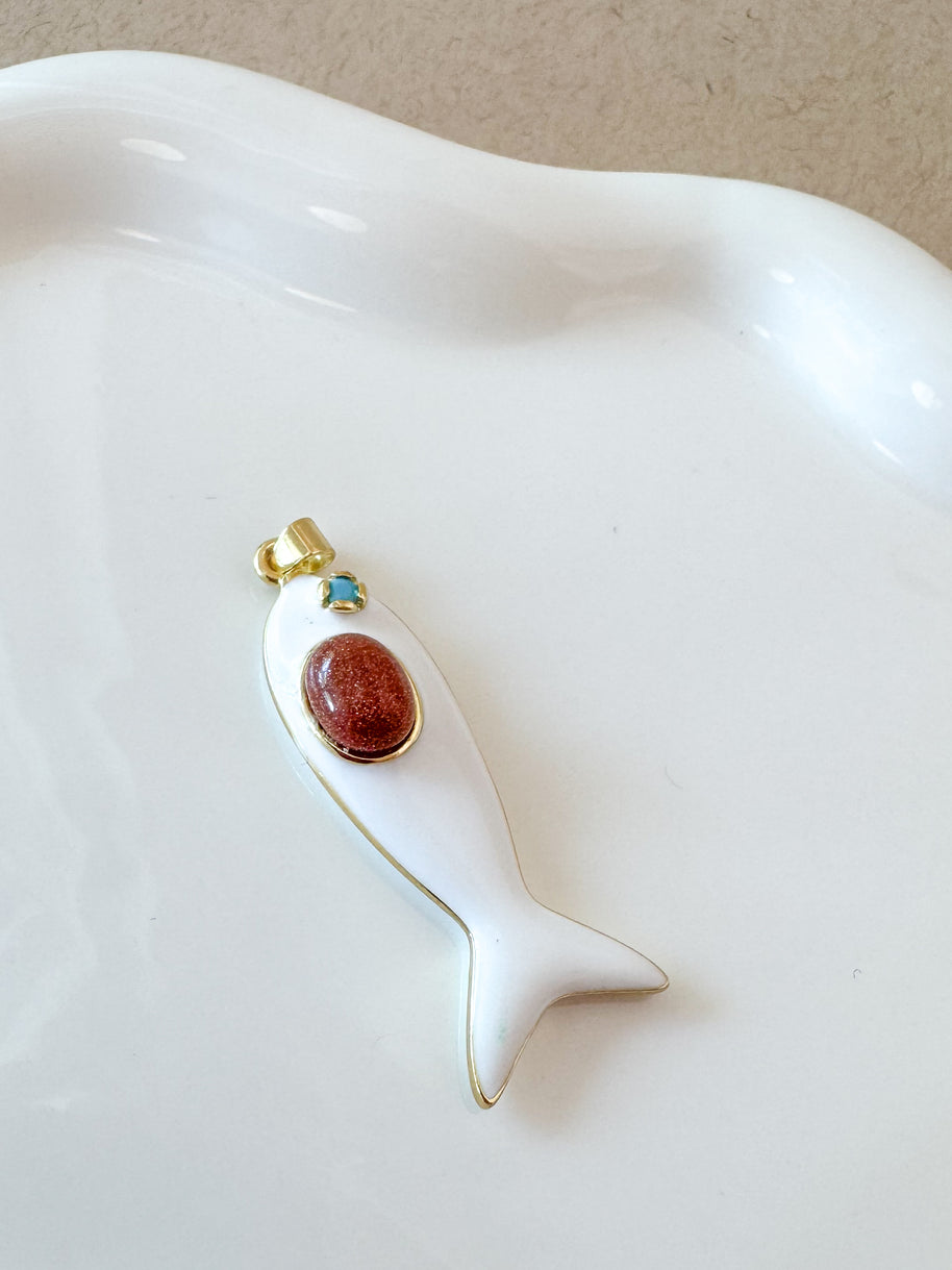 White & Multicolor Fishes Charms