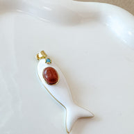 White & Multicolor Fishes Charms