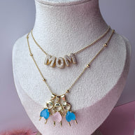 Big Kids Pink & Blue Crystals Necklaces