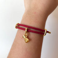 Golden Coffee Greca in Red Adjustable Bracelet
