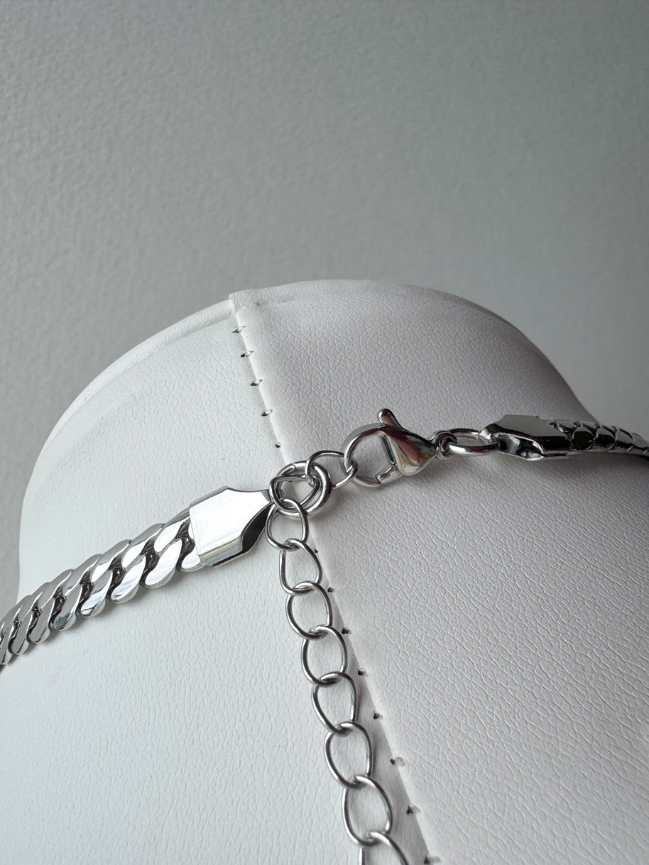 Silver Steel Style Necklace