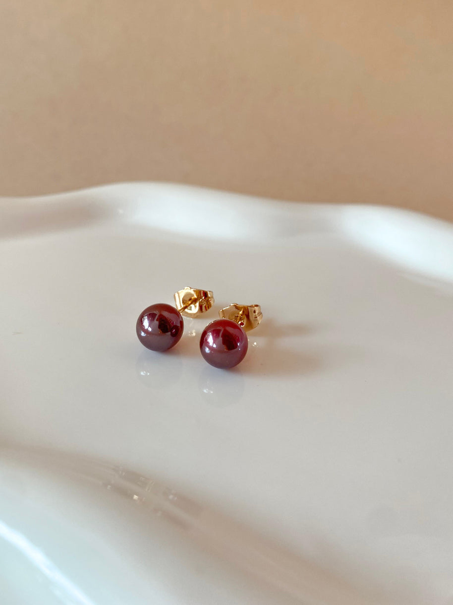 Red Ball Earrings