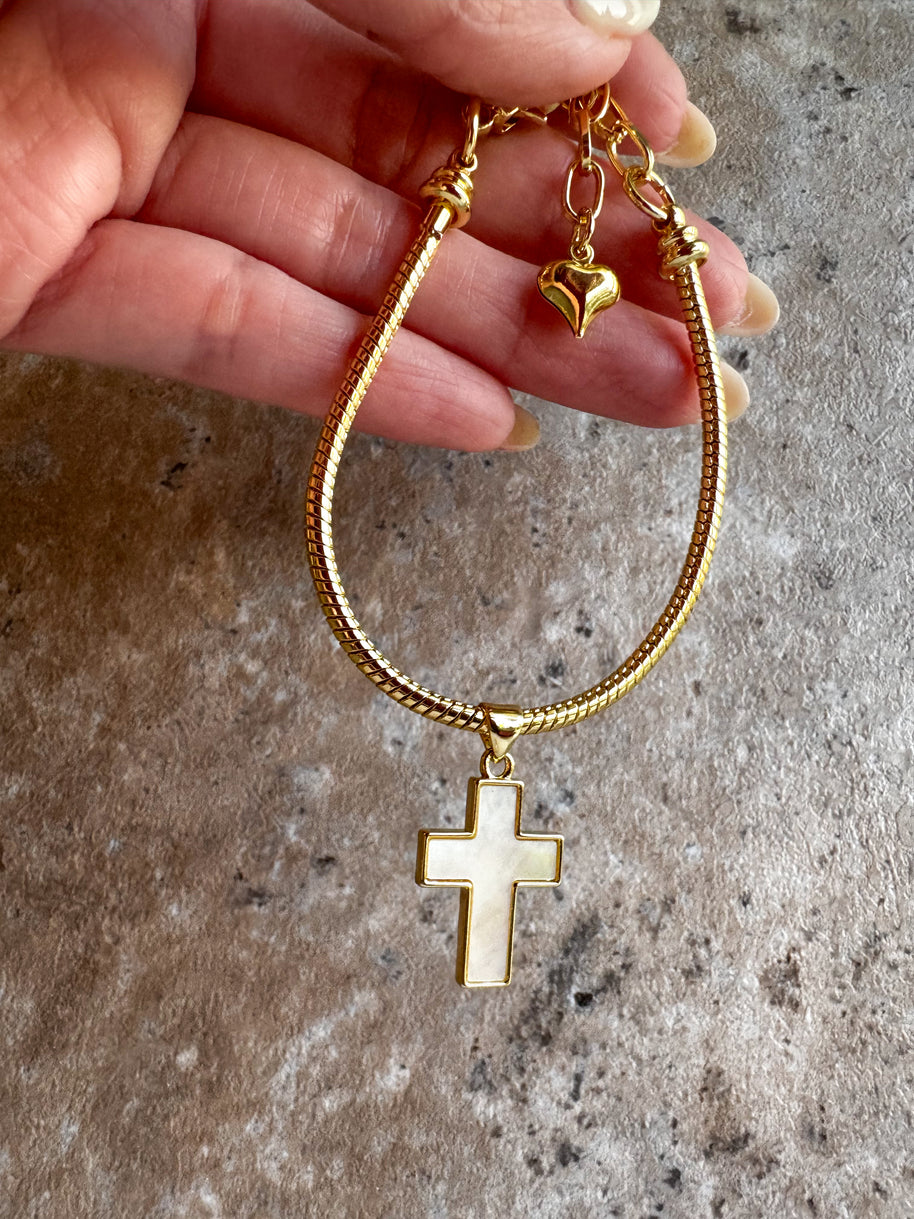 Cross Mother of Pearl Bracelet