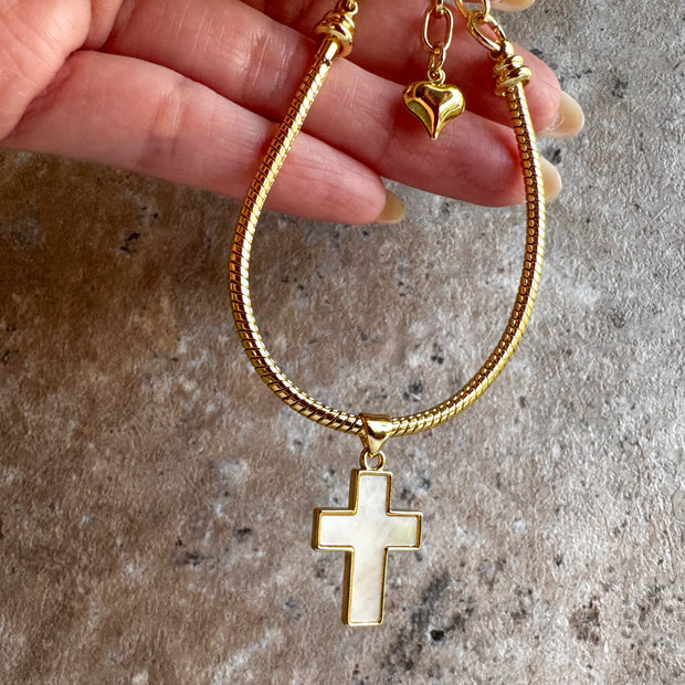 Cross Mother of Pearl Bracelet