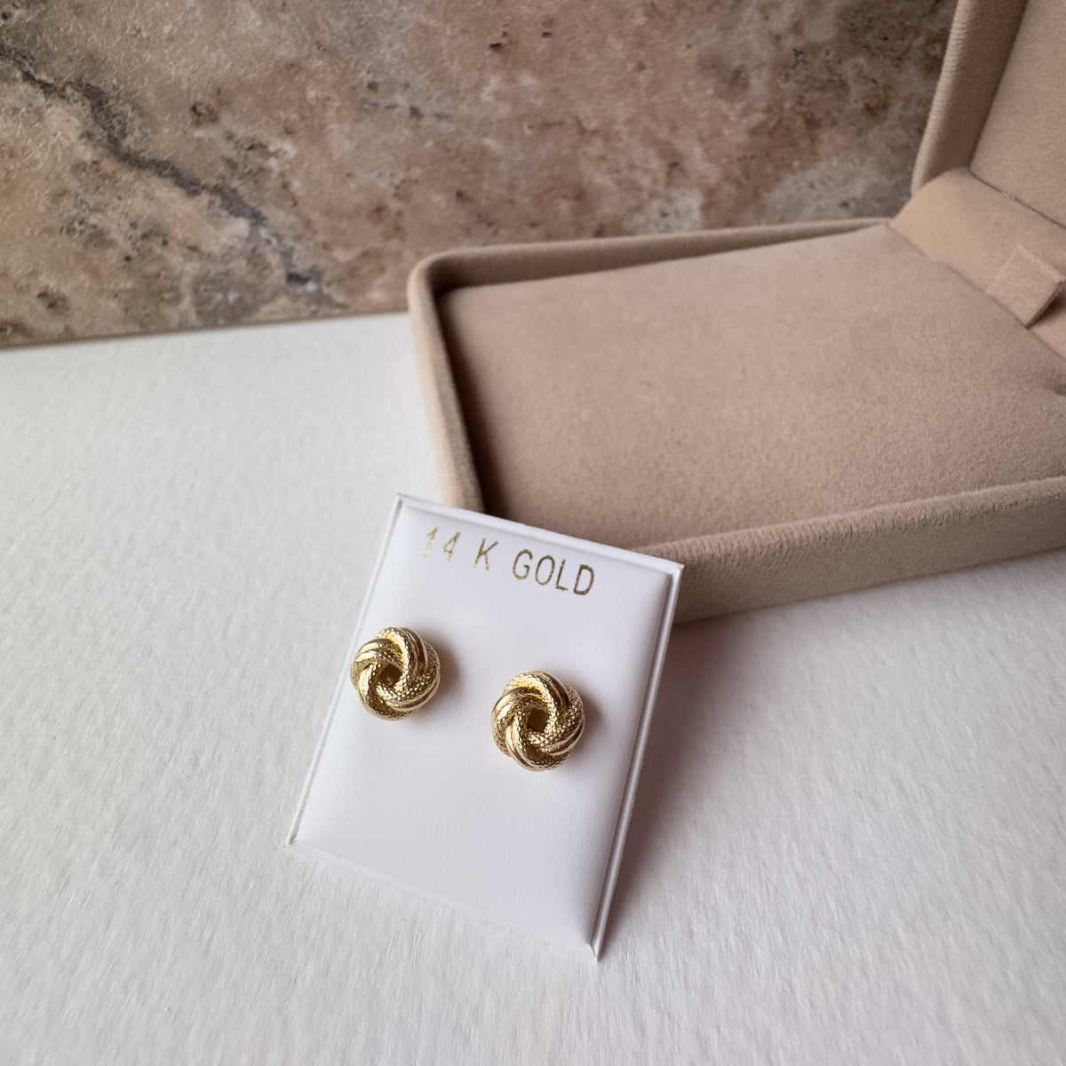 Knot Style 14k Solid Gold Earrings