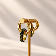 Golden and Green Zircons Steel Hoops