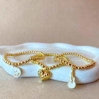 Happy Face, Textured Heart and Guitar Elastic Bracelets