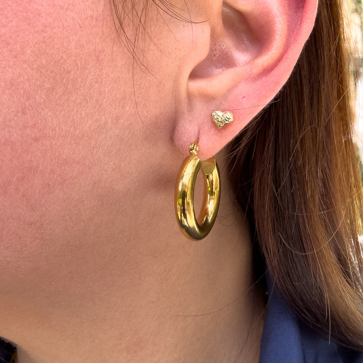 Classic Gold Steel Thick Hoops