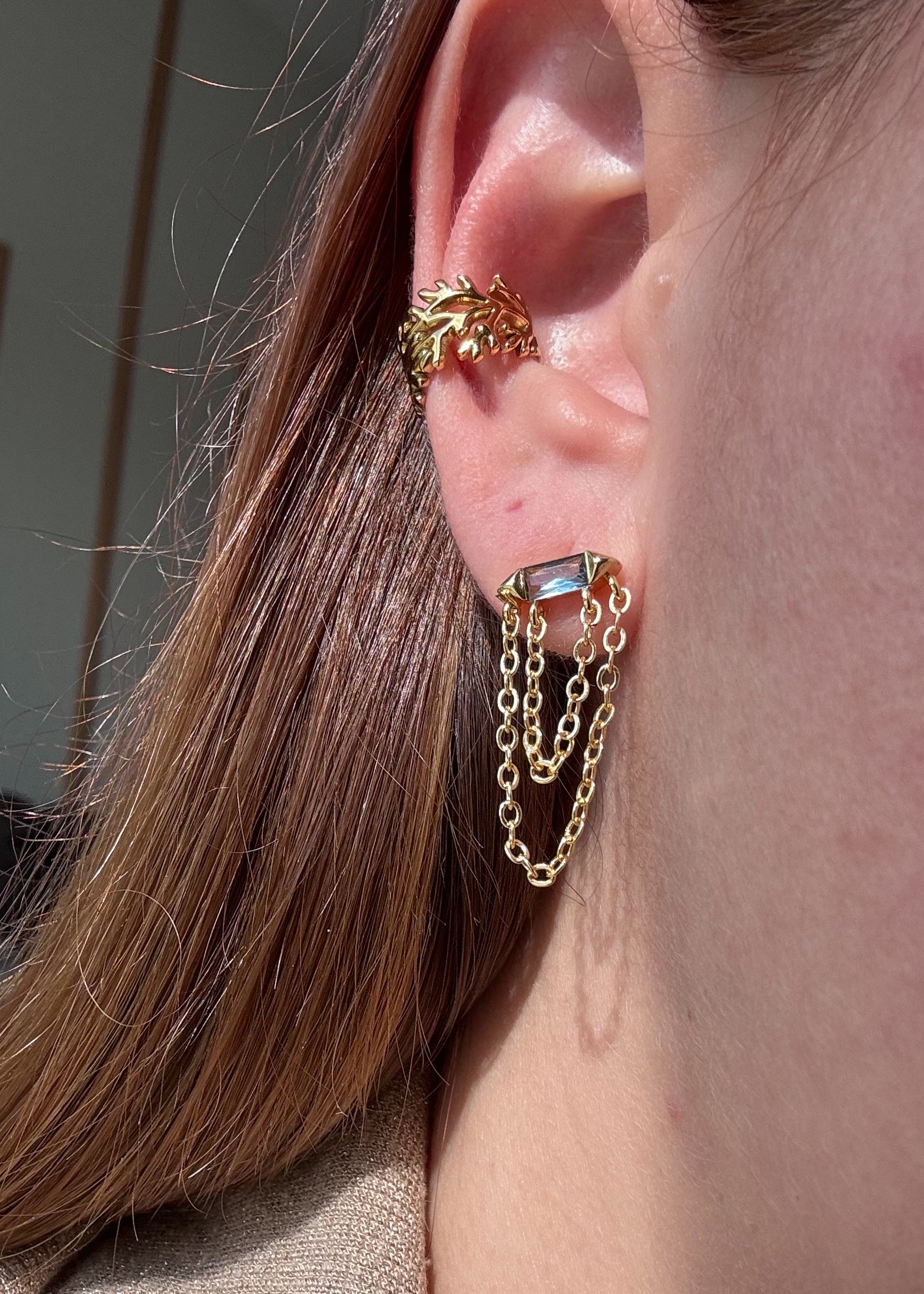 Blue Crystal Layers Earrings