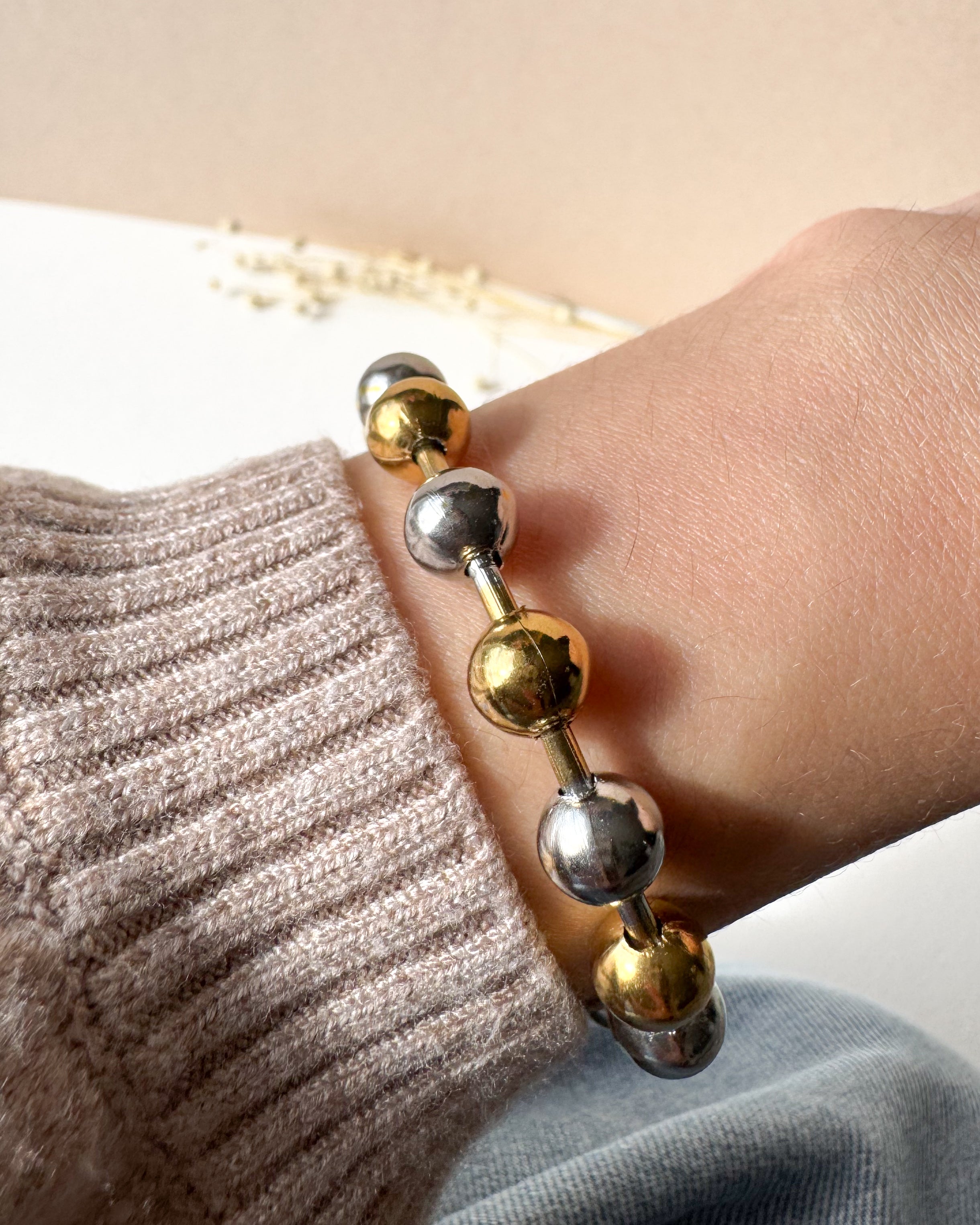 Silver & Gold Balls Bracelet