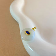 6 Differents Natural Stones Oval and Circular Shape Charms