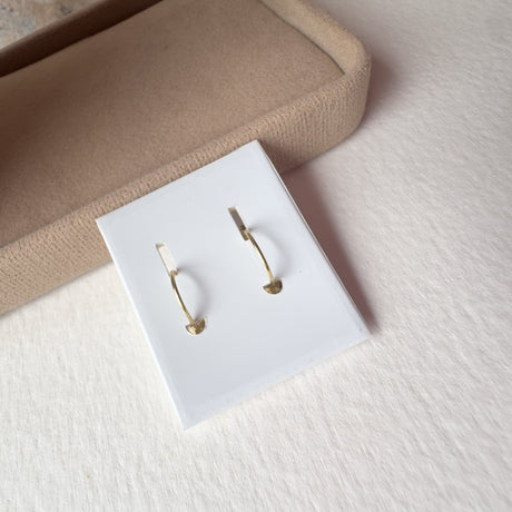 Red and Clear 2 in 1 Double 14K Solid Gold Earrings