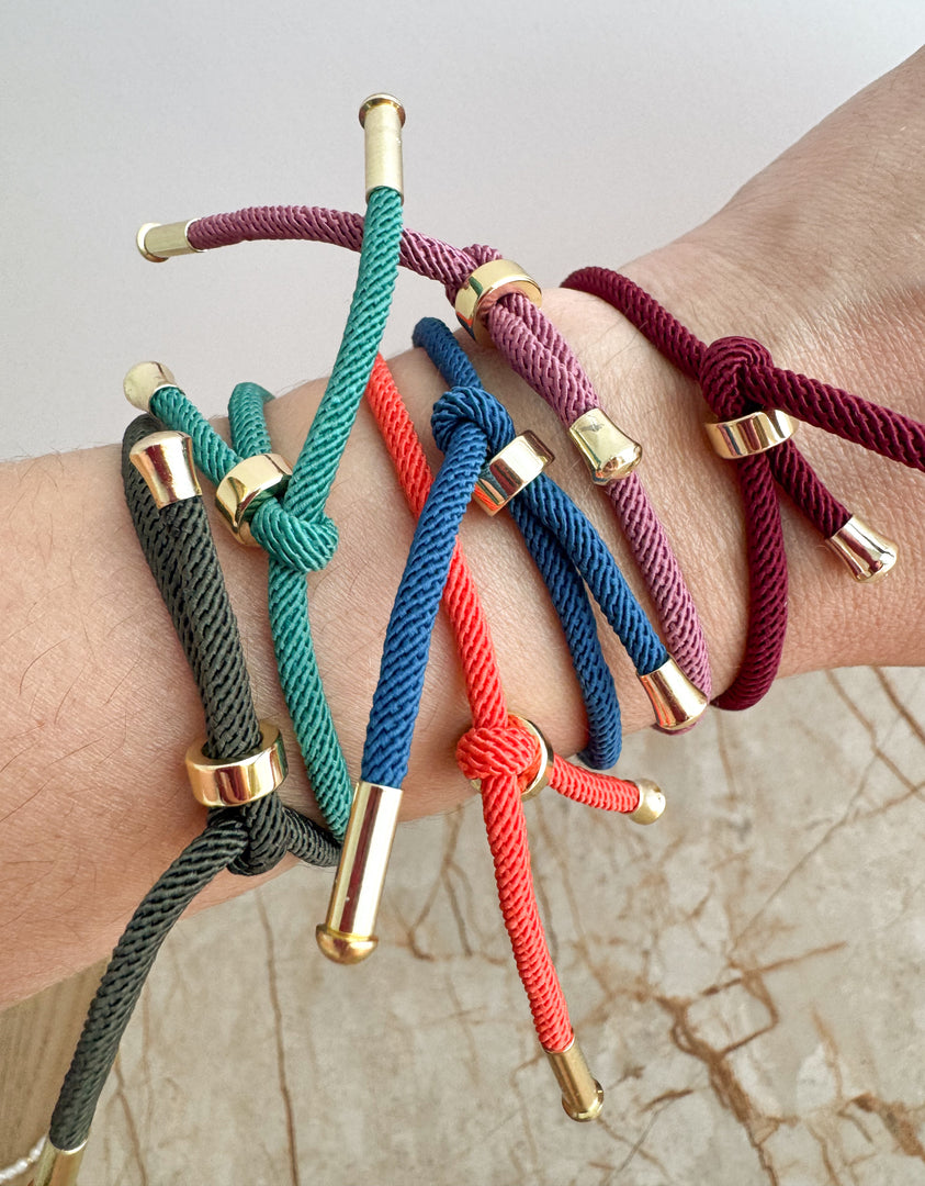 Pulseras Ajustables Plain Colores Oscuros