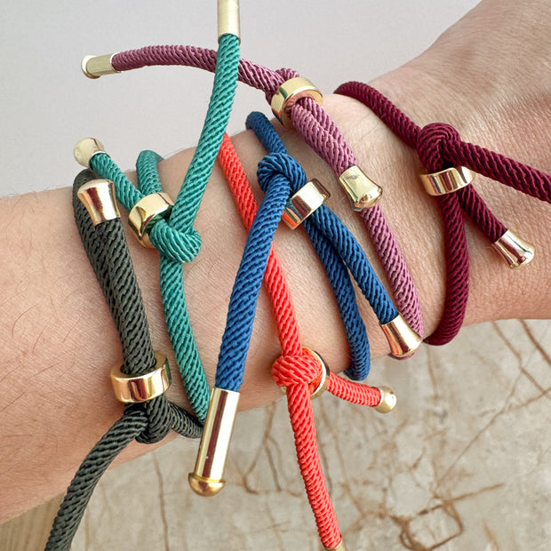 Pulseras Ajustables Plain Colores Oscuros
