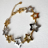 Silver & Gold Star Shape Bracelet