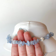 Beaded Gemstone Pearls Steel Necklace