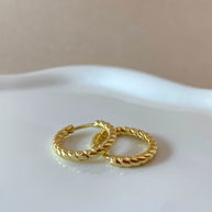 Golden Interlaced Shape Medium Hoops