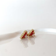 Golden and Red Miyuki Handmade Earrings