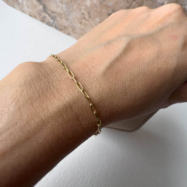 Paper Click 14k Solid Gold Bracelet