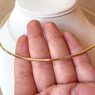 Plain Flat Golden Shiny Chain Style Necklace